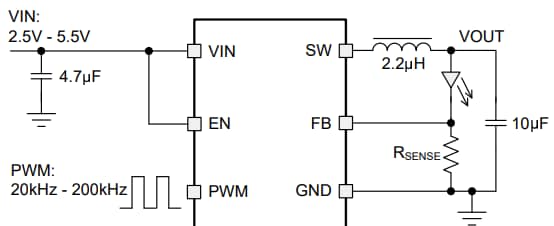 Schematic - Texas Instruments TPS92201 Buck LED Drivers